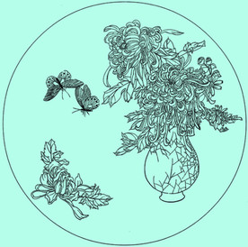 菊花线描 菊花白描 菊花素描