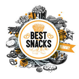 快餐西餐厅美食元素插画