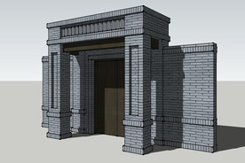 中式庭院门SU草图大师模型
