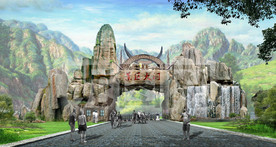 风景区假山大门入口效果图方案