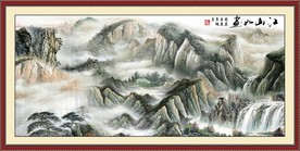 大型国画山水江山如画装饰画