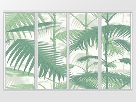 小清新芭蕉叶椰树移门