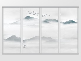 高清高山云海移门