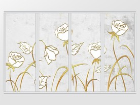 现代简约清新质感花移门