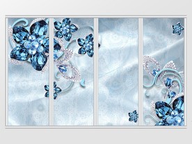 蓝色珠宝奢华移门