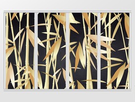 现代简约大气黑金竹子移门