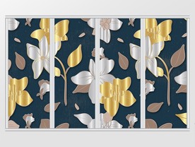 现代大气金色银色移门