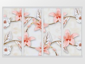 立体花朵百合花移门