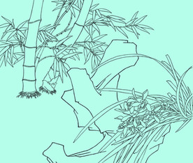 竹子线描 竹子白描 竹子素描