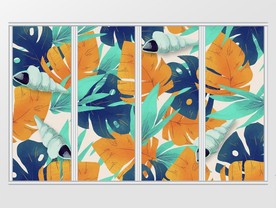 时尚花卉卧室移门