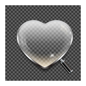 放大镜素材爱心型放大镜透明镜片