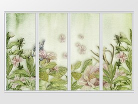 小清新绿色叶子移门