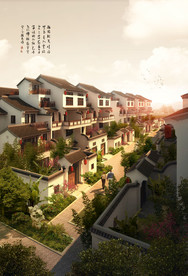 中式商业街建筑效果图