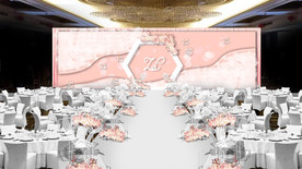 粉色婚礼仪式区