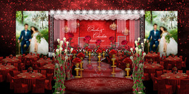 红色欧式婚礼仪式区