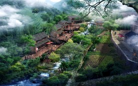 中式建筑景观效果图