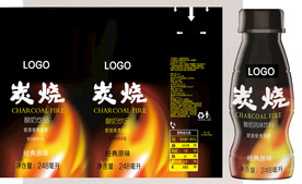 炭烧酸奶塑料瓶包装标签