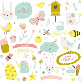 可爱动物贴纸素材