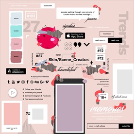 时尚炫彩幻彩几何banne元素