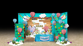 蒂芙尼蓝热气球主题婚庆展会