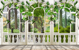 3D立体森林空间背景墙装饰画