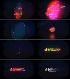 炫彩毛刺特效标志AE模板