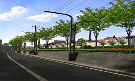 道路边绿化效果图