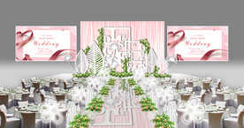 粉色森系小清新主题仪式区