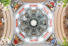 3D立体欧式吊顶壁画背景墙装饰