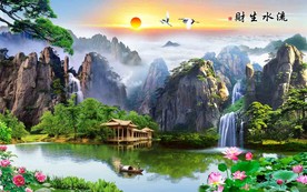 客厅山水背景墙