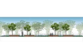 景观立面 休息座椅坐凳花境立面