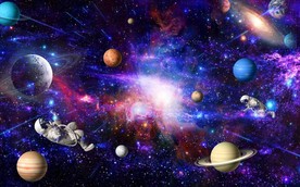 璀璨星空星球背景墙壁画装饰画