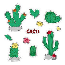 仙人掌贴纸矢量素材