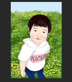 可爱插画唯美女孩浪漫风景卡通