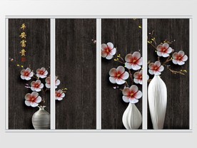 现代简约花瓶雕花移门