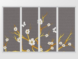 现代时尚树枝雕花移门