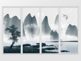 中式山水意境移门