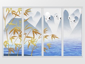 中式质感山水意境移门