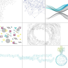 矢量点线科技底纹