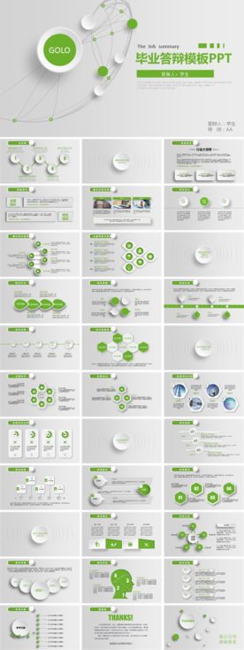 绿色小清新毕业论文答辩PPT