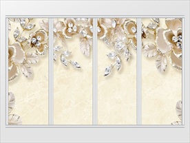 大理石珠宝花卉移门