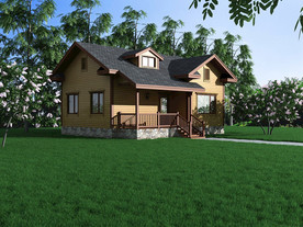 木屋模型木屋效果图带材质