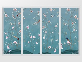花鸟工笔手绘移门