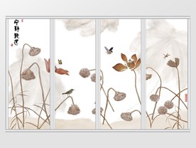 新中式山水日出花鸟移门