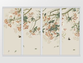 新中式意境花鸟移门
