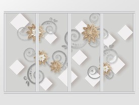 奢华珠宝花朵移门