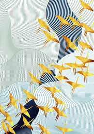 北欧抽象千鸟图（分层）