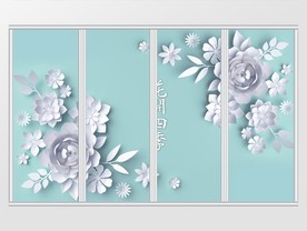 简约创意3D立体雕花移门