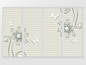 现代简约抽象花蝴蝶移门