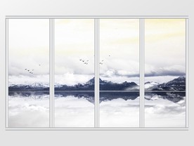 中国风水墨山水移门